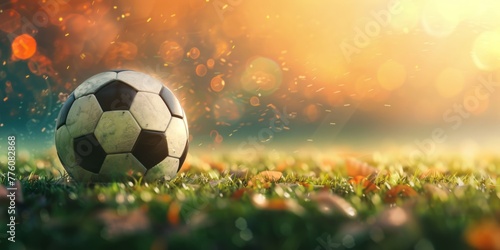 Lively Soccer Pitch Plain or Soccer-Themed Background © Irfanan
