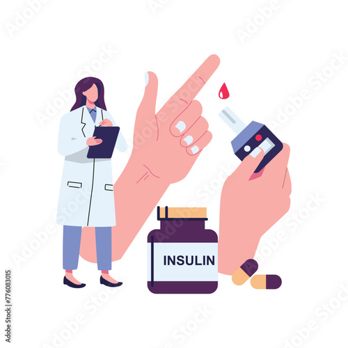 Diabetes metaphore flat style illustration vector design