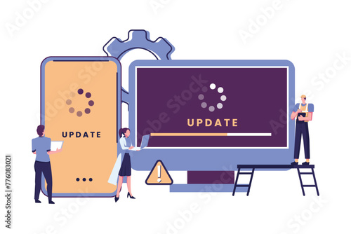 system update flat style illustration vector design