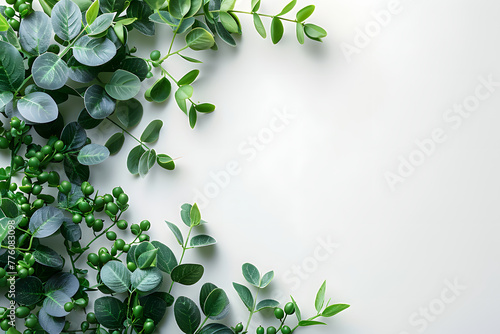 green leafy plant, white background, wallpaper