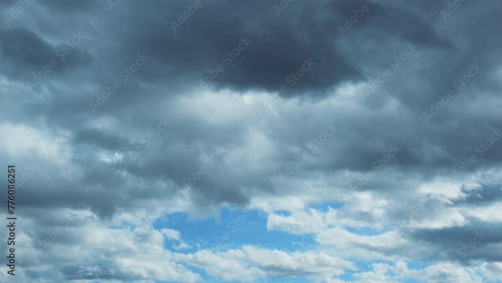 blue sky and white clouds time lapse