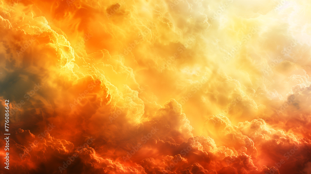 Bright yellow, red, orange, beautiful, huge fluffy clouds, background, texture Bright yellow, red, orange, beautiful, huge fluffy clouds, background, texture