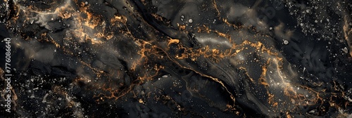 Luxurious abstract design of flowing gold veins on a dark marble background, representing opulence and grandeur photo