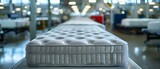 Efficient Mattress Production: Modern Factory Setting with Automated Machinery. Concept Automated Machinery, Factory Setting, Modern Technology, Efficient Production, Mattress Manufacturing