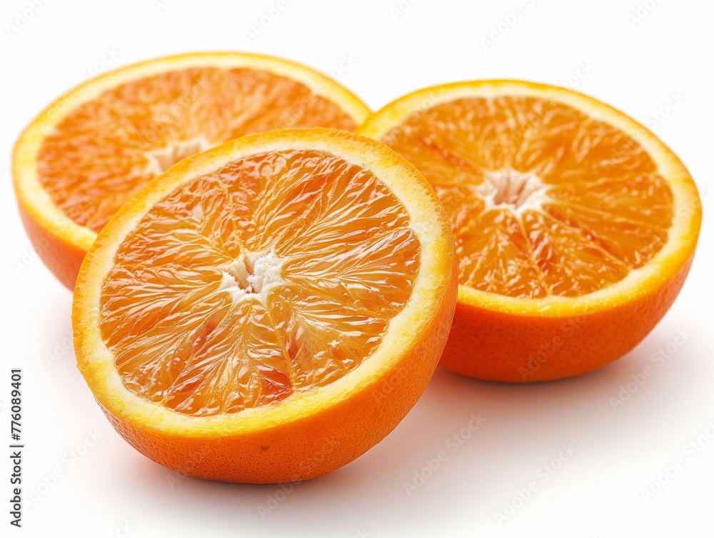 fresh orange slices on white background fresh orange slices on white background