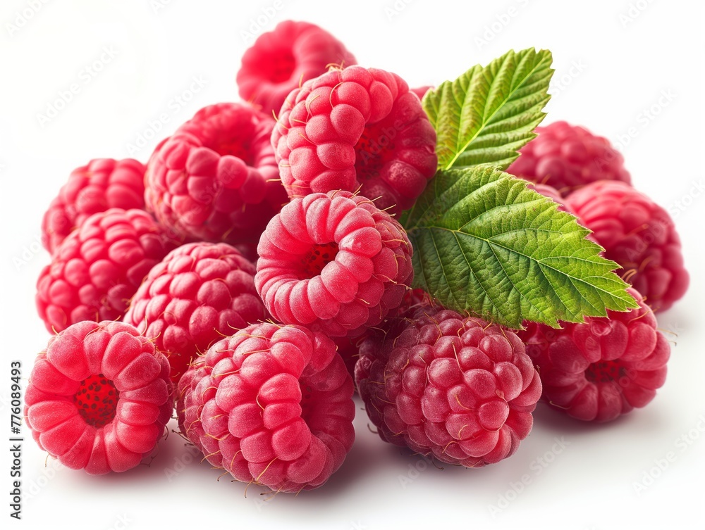 raspberries on white background raspberries on white background