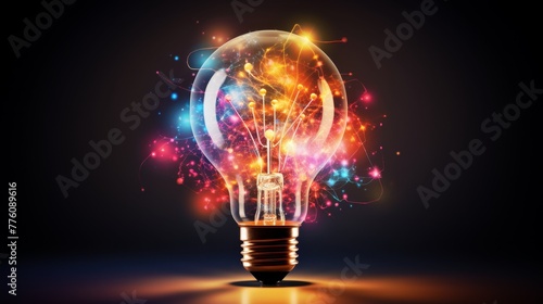 Lightbulb of Creativity, Innovation Art.