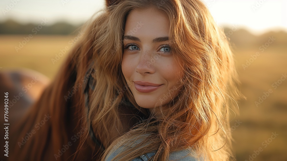 Young woman hugging horse on ranch Young woman hugging horse on ranch
