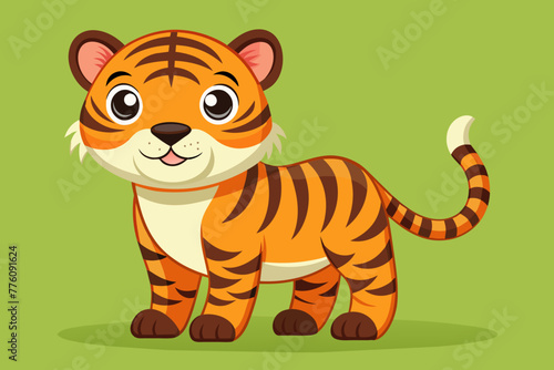 tiger cartoon with sign