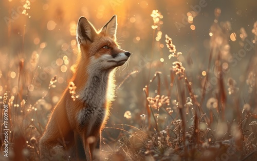 Serene Fox in Golden Hour Light