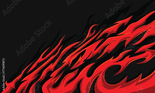 Car wrap abstract decal design template. Burning fire abstract background. Jersey fabric abstract livery