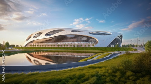 Majestic Stadium Architecture - Open Sky Football Arena
