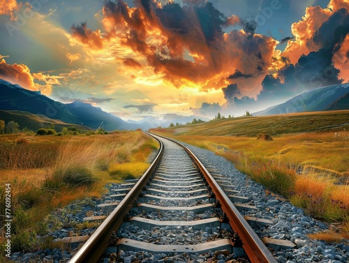 Rail journey across continents, landscapes interchanged, tracks unending