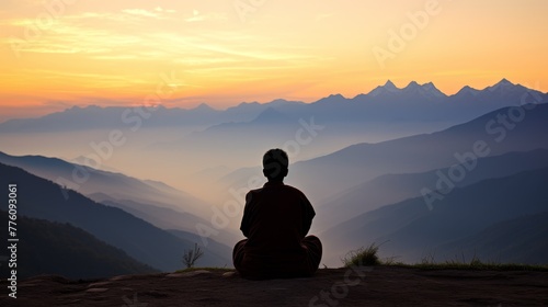 Meditation at Dawn  Himalayan Serenity.