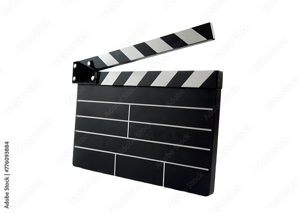 Fototapeta premium black white film clapper isolated on white