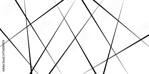 Chaotic abstract line background. Random geometric line seamless pattern. Black and white vector illustration of design element for creating modern art backgrounds
