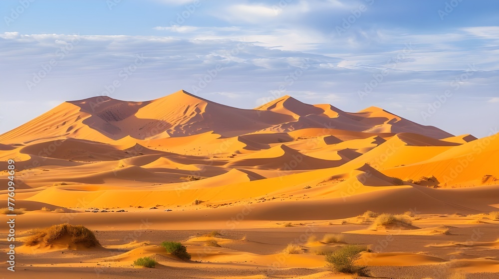 Naklejka premium Serenity of Sand Dunes Under a Clear Blue Sky