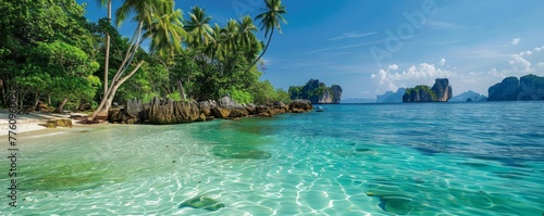 Tropical island hopping, crystal waters, discovery in every shore © Jiraphiphat