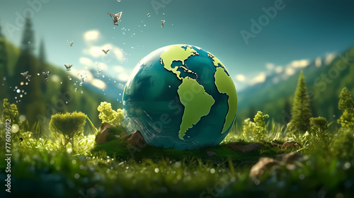 Environmental technology concept. Sustainable development goals. Saving the environment sustainable. Environment World Earth Day.