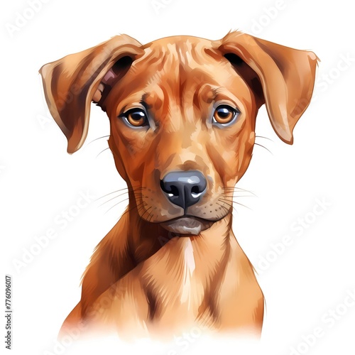 Azawakh. Azawakh dog. Puppy clipart. Watercolor illustration. Generative AI. Detailed illustration.