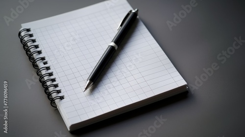 Pen on Squared Notebook - Simple Writing Tools
