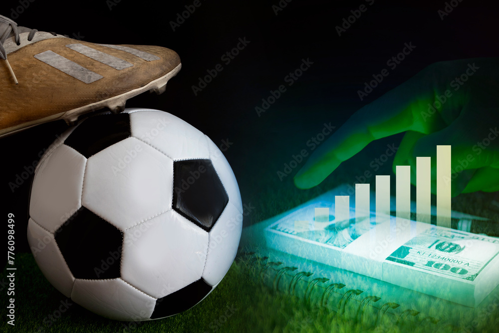 Fototapeta premium Sport Business Management , Football Club Financial Rule , Soccer Betting 