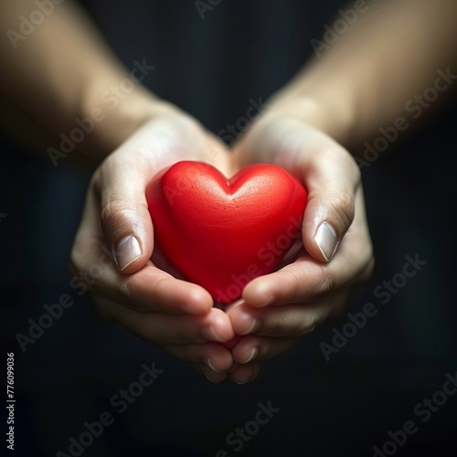 An image featuring gentle hands holding a bright red heart emblem  demonstrating support for heart disease awareness and the vital role of cardiovascular health maintenance