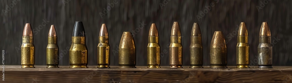 Different sizes of bullet shells used in military ammunition production and storage Different sizes of bullet shells used in military ammunition production and storage