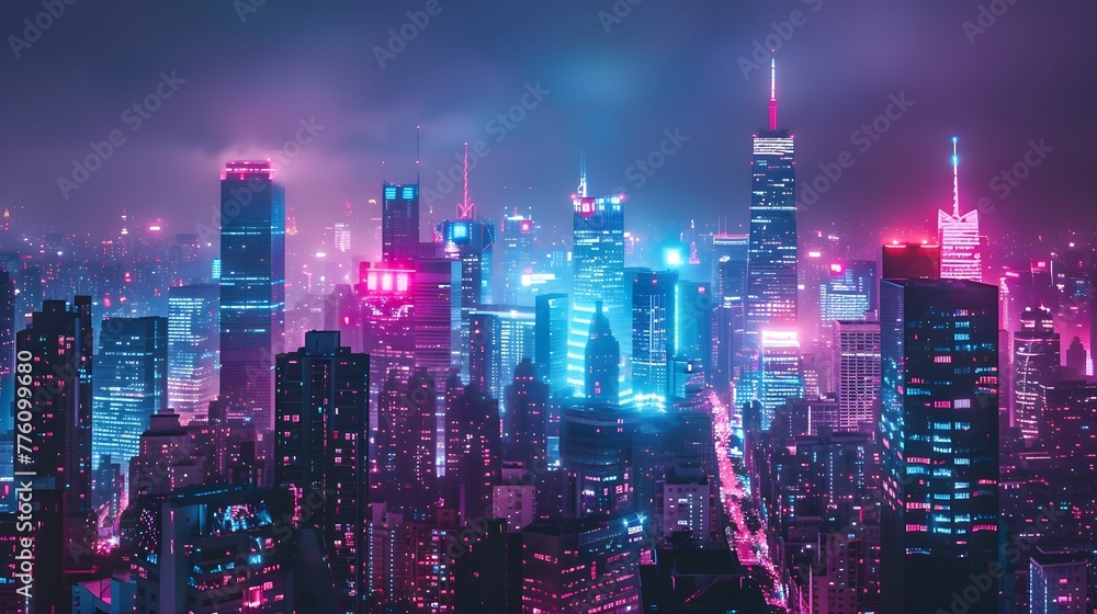 Obraz premium Neon Metropolis