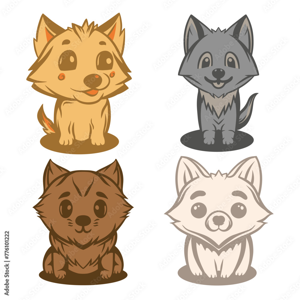 Hand drawn cute dog collection