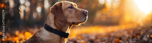 GPS tracking collar, allowing pet owners to locate their pets if they wander or get lost, hightech and reassuring , sci-fi tone photo