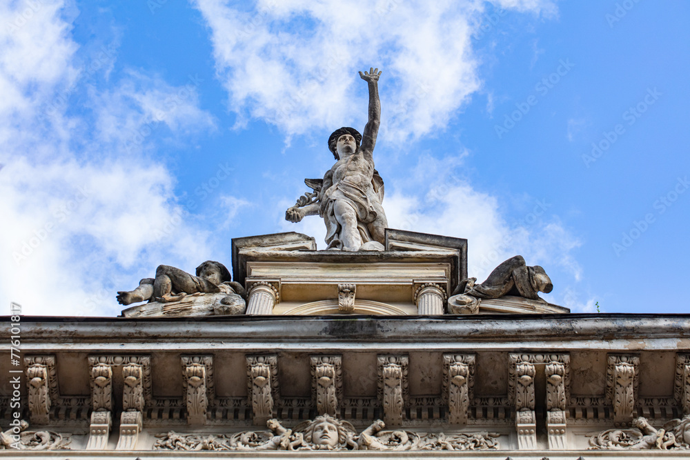 Obraz premium Closeup Statue Of Mercury in Lviv, Ukraine
