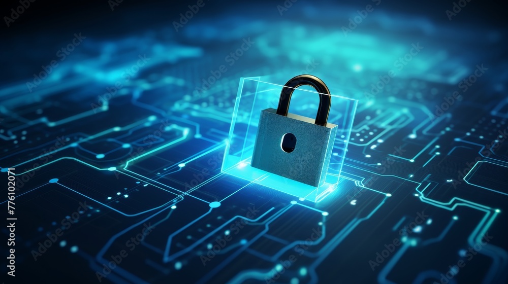 Secure digital information using a padlock icon on a virtual interface. Secure digital information using a padlock icon on a virtual interface.