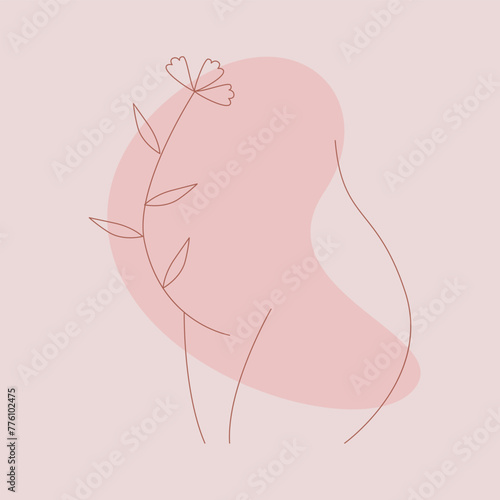Pregnant women icon, sign, symbol. Motherhood, Maternity, Pregnancy, Childbirth. Doula assist helping. Linear silhouette of a pregnant woman