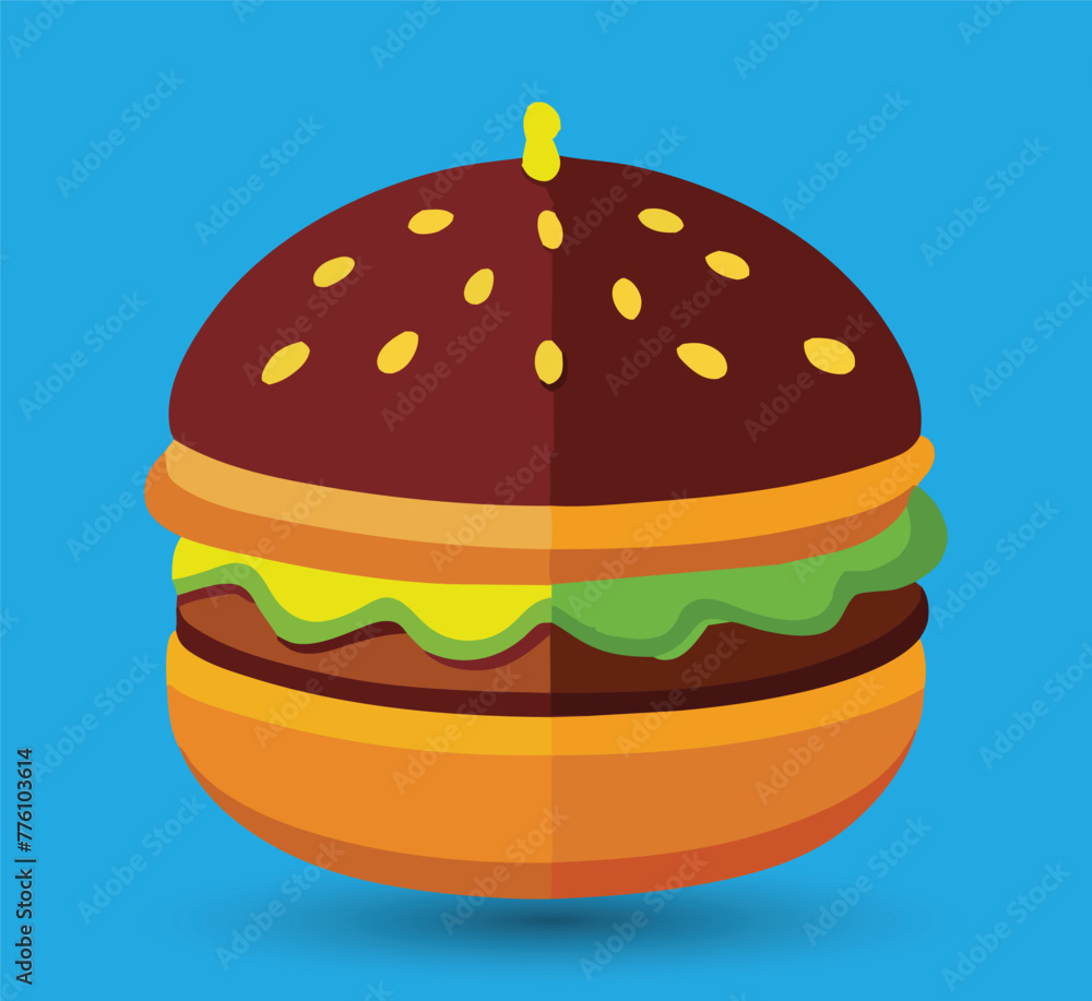 Hand Drawn Burger Vector Illustration. Burger with juicy beef. Hand Drawn Burger Vector Illustration. Burger with juicy beef.