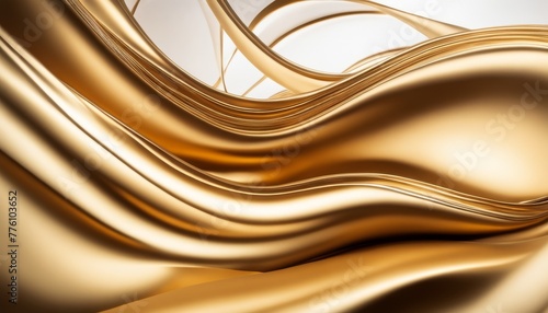 Luxurious golden waves with a smooth, fluid abstract design that conveys a sense of movement and opulence