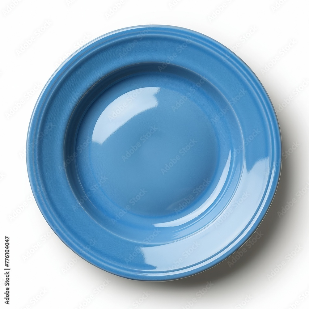 Blue ceramic dinner plate, round and traditional. Blue ceramic dinner plate, round and traditional.