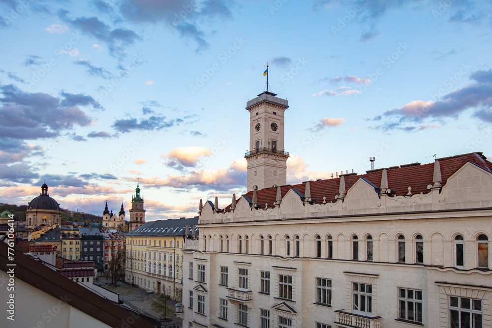 View on Lviv city hall