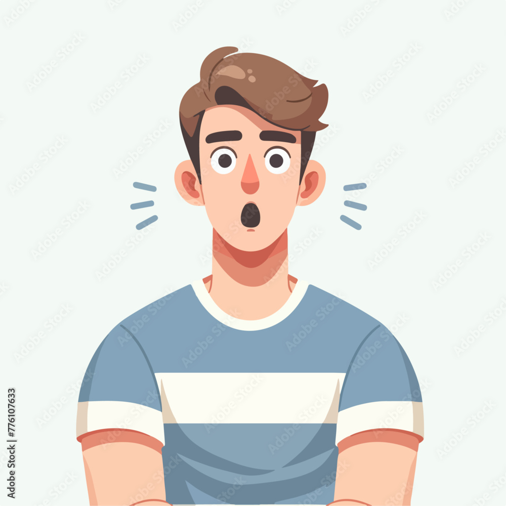 vector image of shocked male expression vector image of shocked male expression