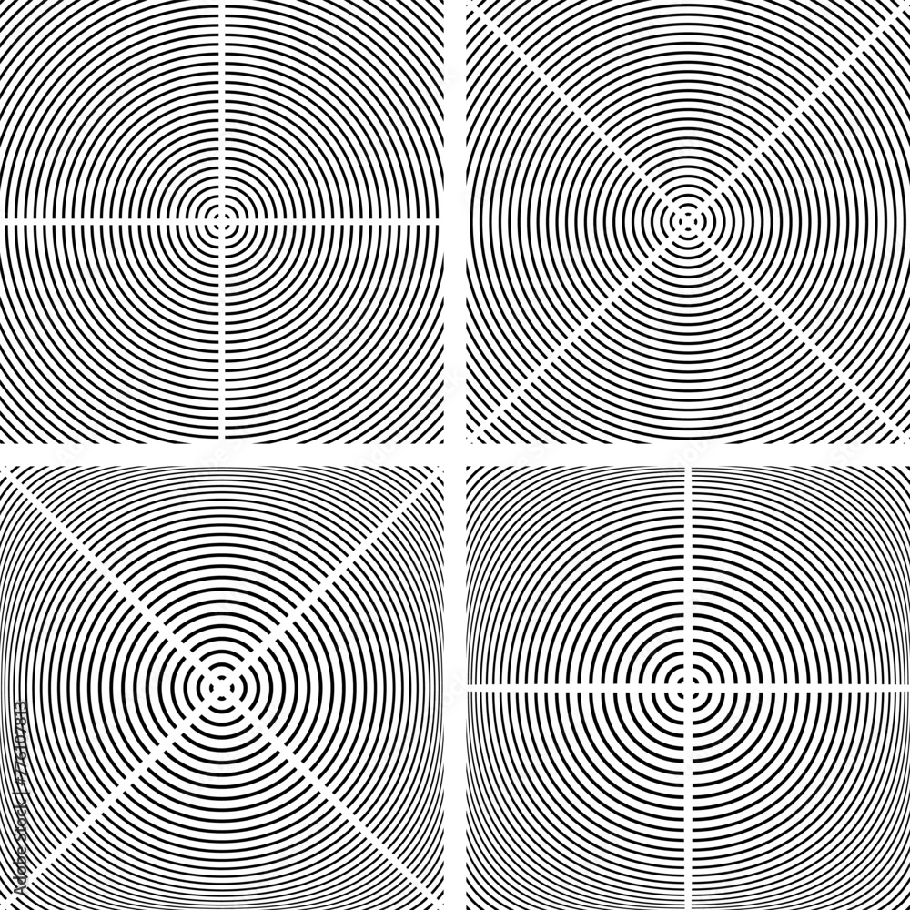 Set of Circle Lines Patterns. Abstract Geometric Textured Backgrounds. Set of Circle Lines Patterns. Abstract Geometric Textured Backgrounds.