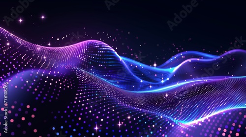 abstract gradient wave technology background with dots pattern. Network and technology concept.