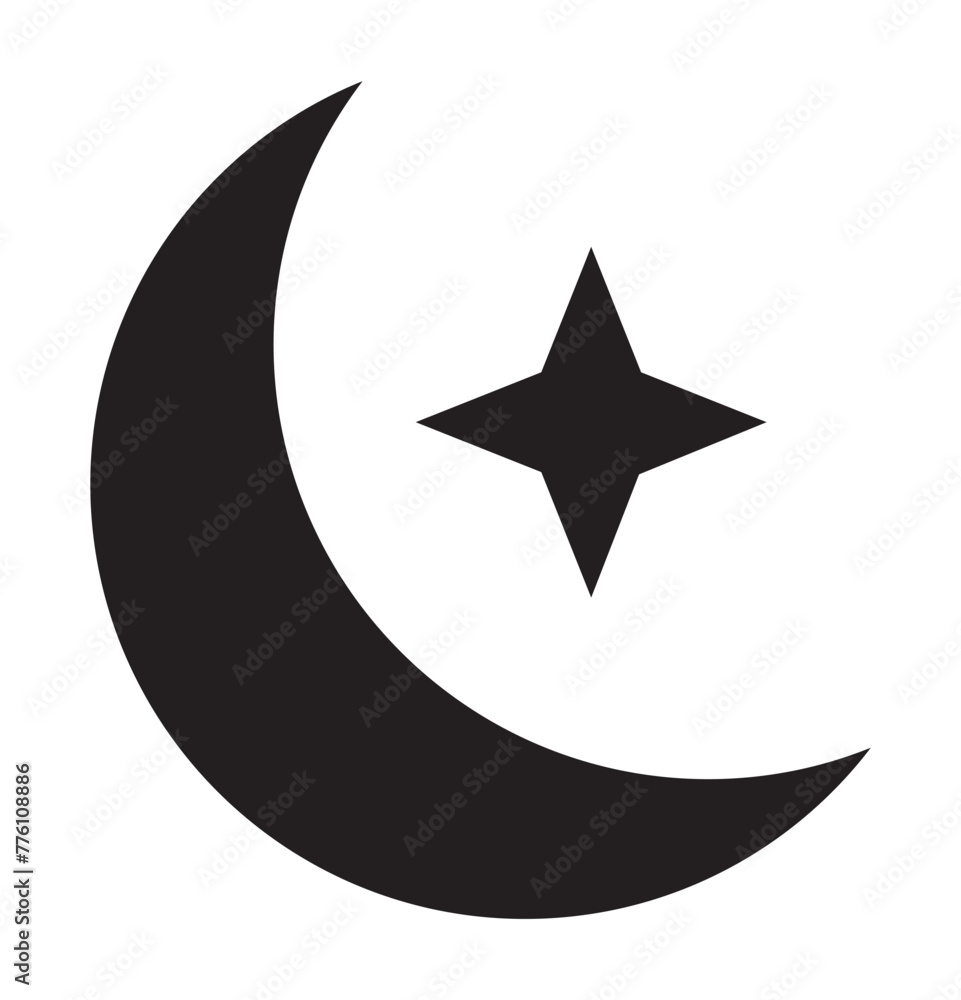 Moon and star decorations. Islamic object collection isolated on white background. Moon and star decorations. Islamic object collection isolated on white background.
