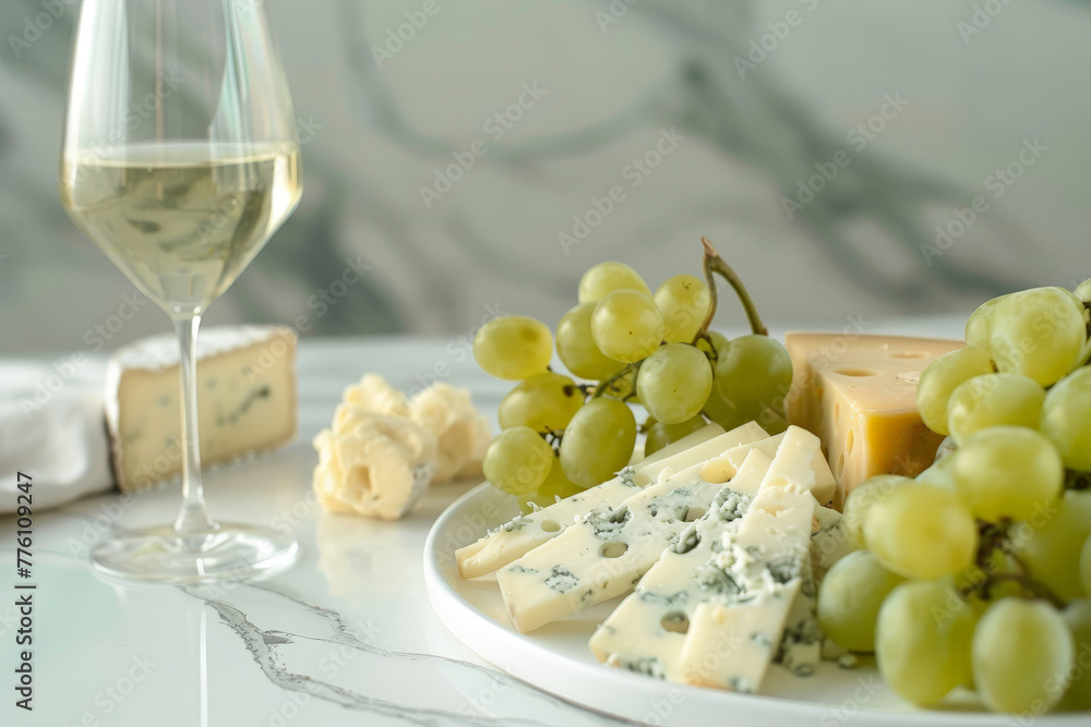 Cheese plate with slices of different sorts of cheese Cheese plate with slices of different sorts of cheese