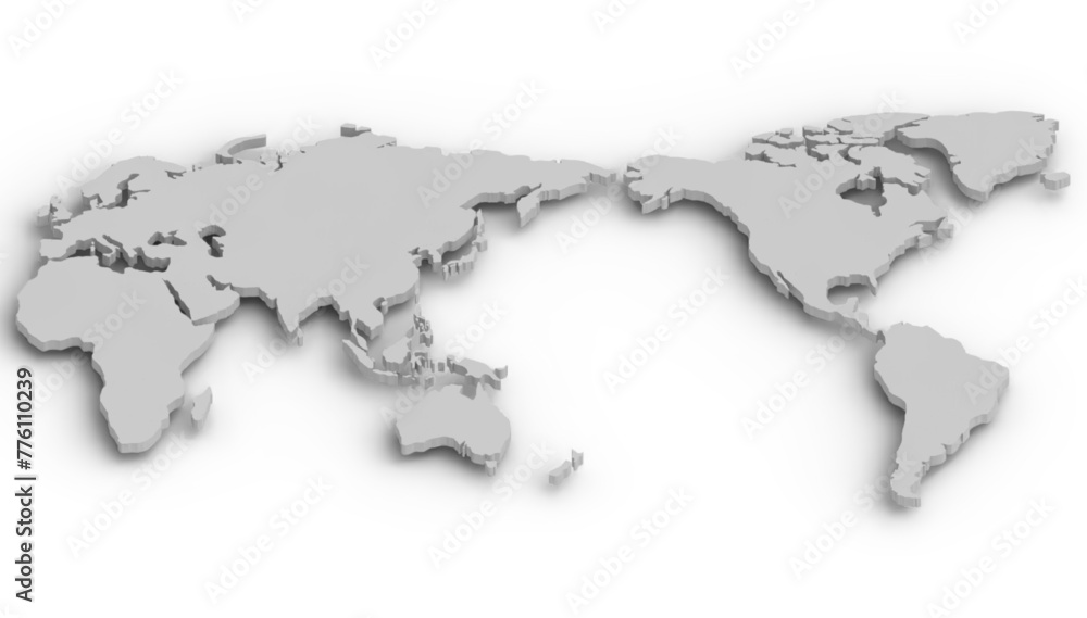 3Dでつくられた世界地図