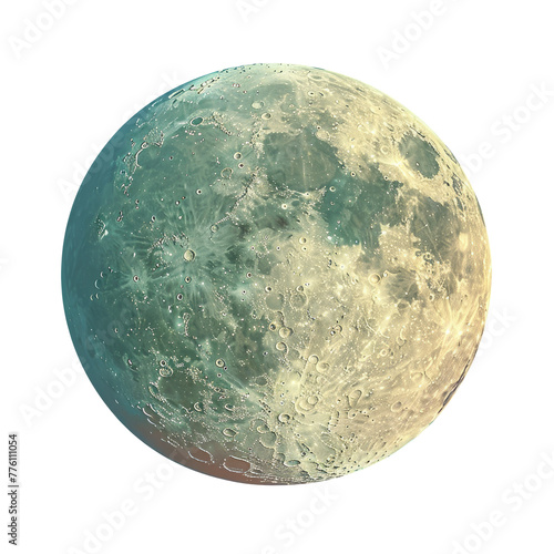 Full moon in transparent bgness