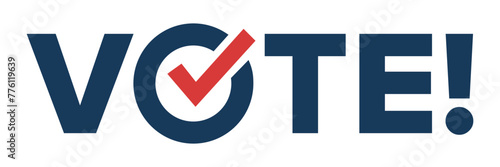 Encourage voting USA. American vote label. USA election campaign pin.