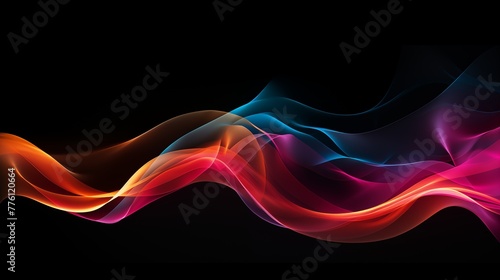 Music wave. Sound waves equalizer in futuristic colors. Frequency audio waveform on black background