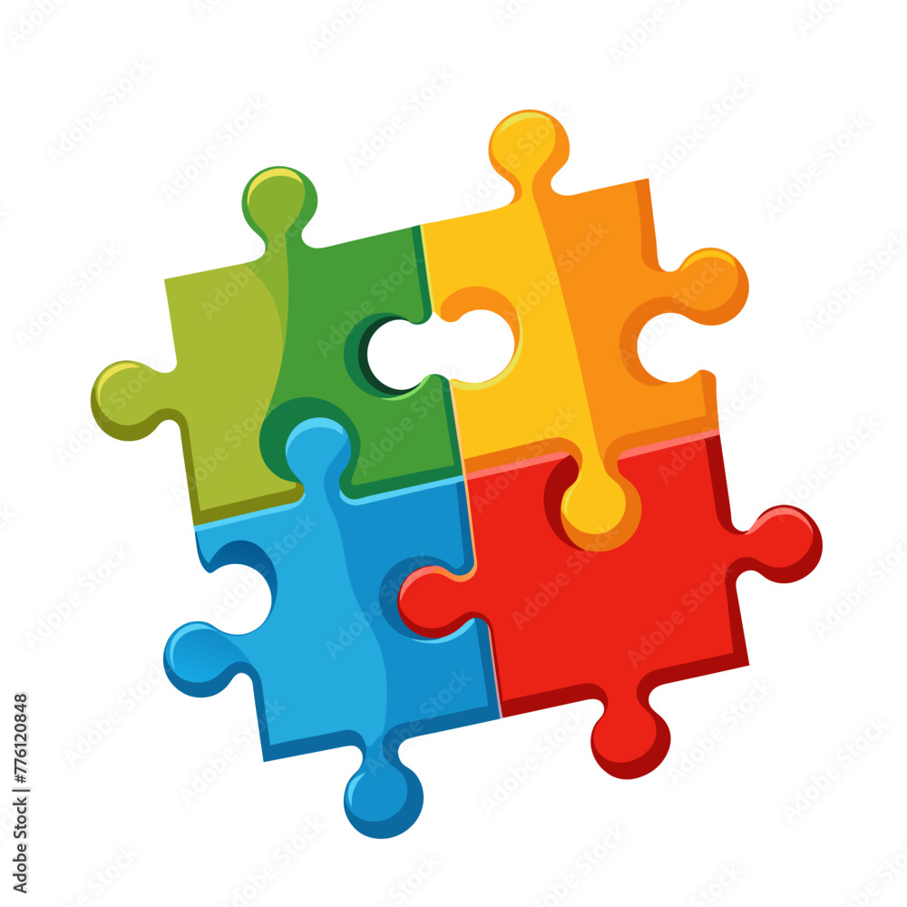 colorfull puzzle art drawn on white background colorfull puzzle art drawn on white background