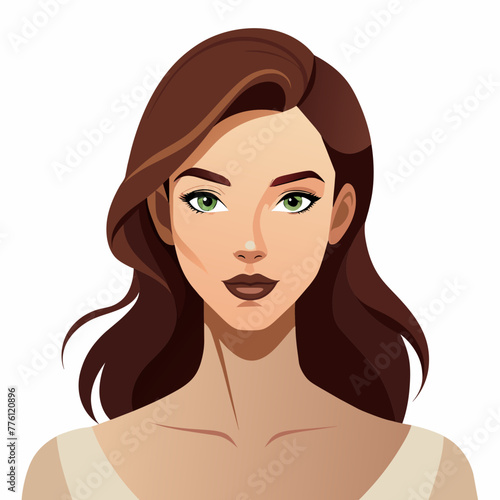 young beautiful woman with perfect smooth skin 