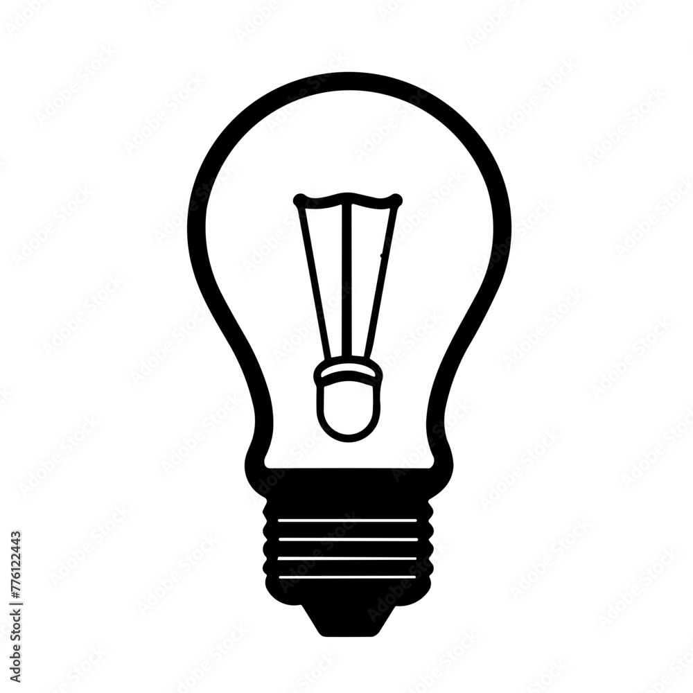 Simple led lamp isolated black flat icon.
Simple led lamp isolated black flat icon.